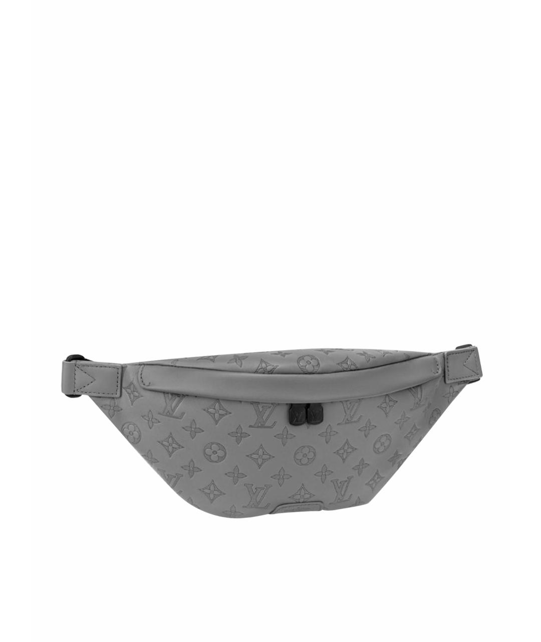 LOUIS VUITTON Серая кожаная поясная сумка, фото 1