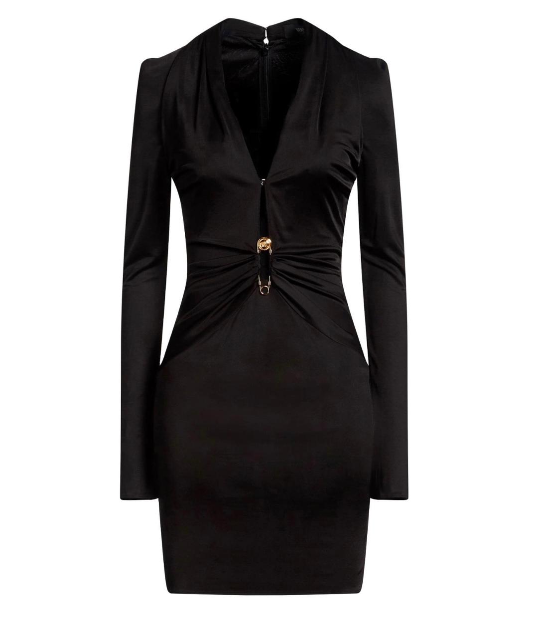 VERSACE Черное вискозное коктейльное платье, фото 6