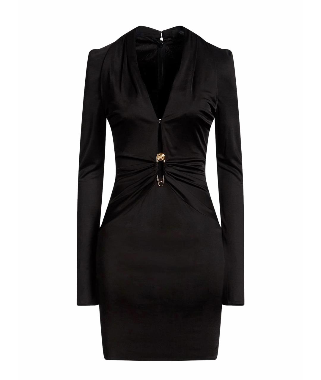 VERSACE Черное вискозное коктейльное платье, фото 1