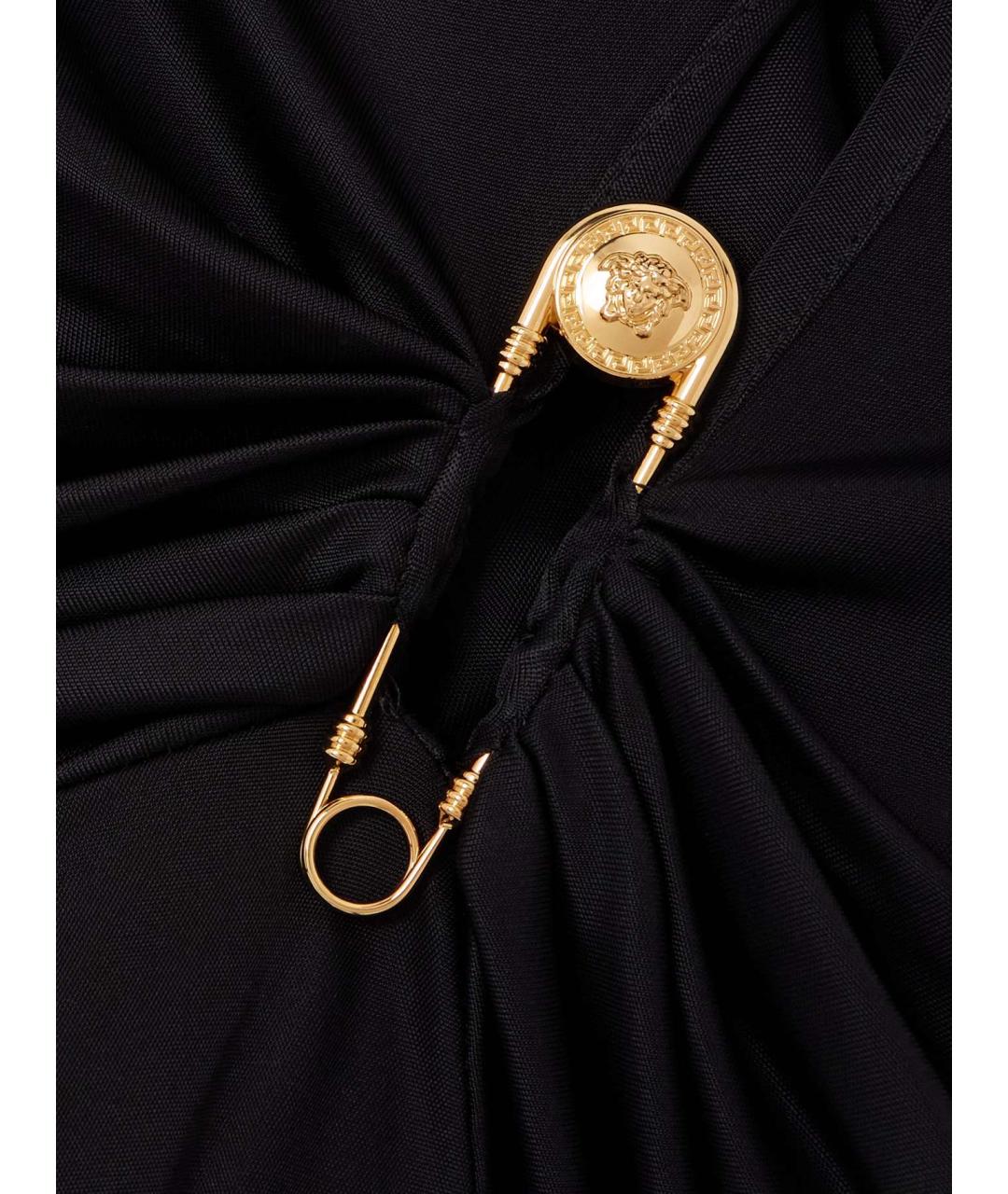 VERSACE Черное вискозное коктейльное платье, фото 5