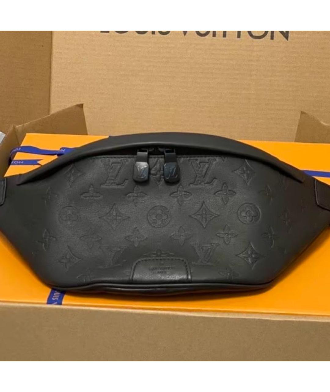 LOUIS VUITTON Черная кожаная поясная сумка, фото 3