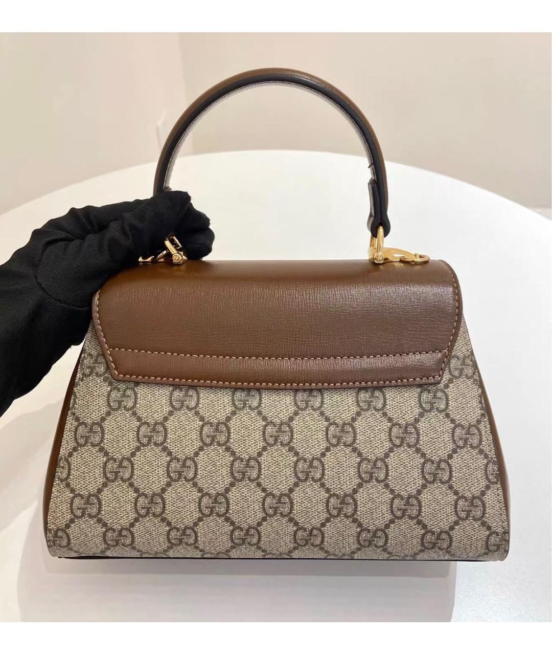 GUCCI Коричневая кожаная сумка через плечо, фото 2