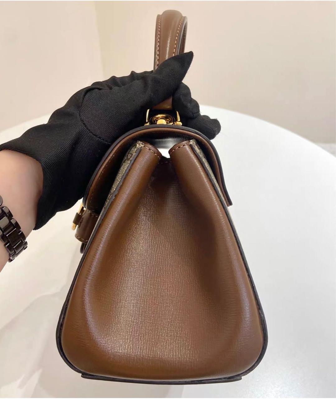 GUCCI Коричневая кожаная сумка через плечо, фото 4