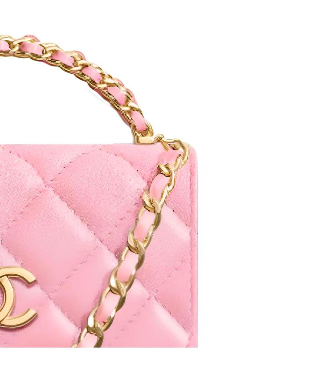 CHANEL Розовая кожаная сумка через плечо, фото 4