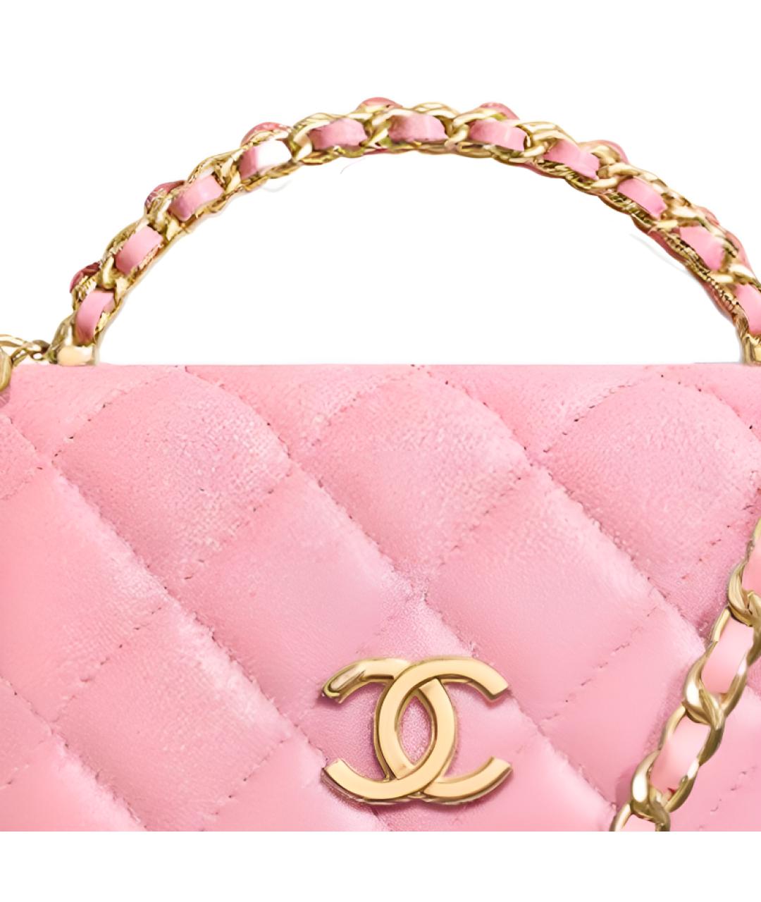 CHANEL Розовая кожаная сумка через плечо, фото 3