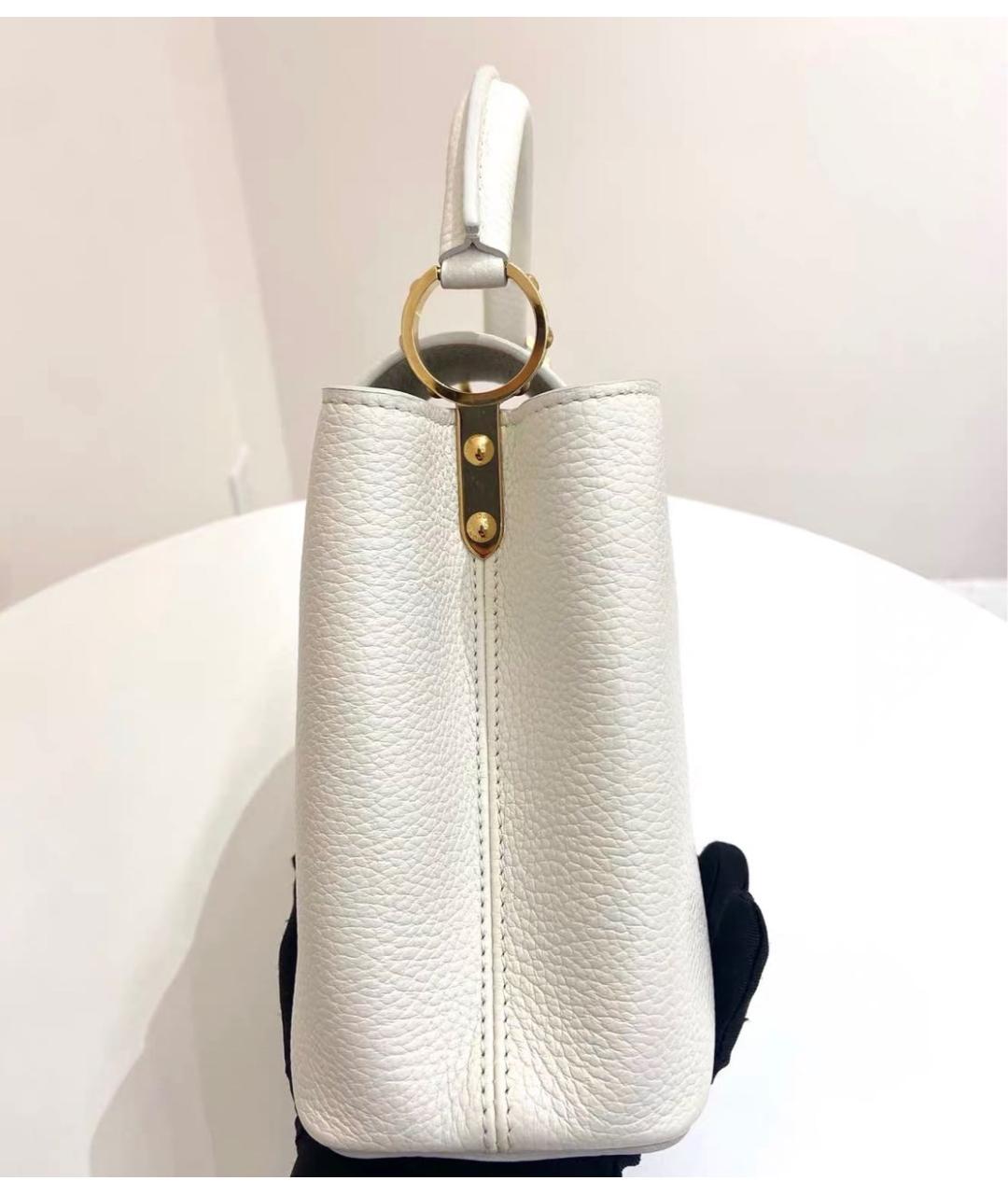 LOUIS VUITTON Белая кожаная сумка через плечо, фото 3