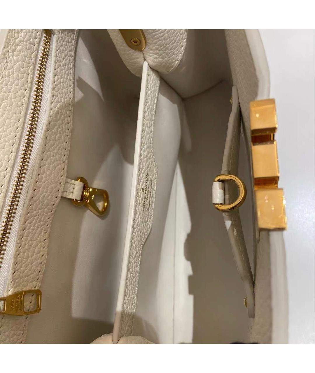 LOUIS VUITTON Белая кожаная сумка через плечо, фото 7
