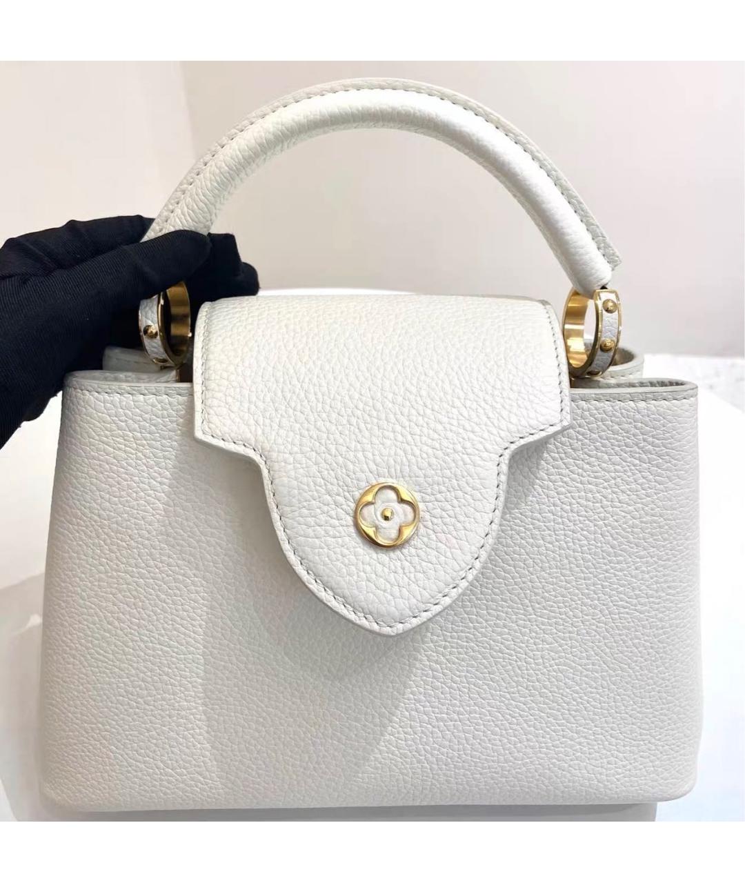 LOUIS VUITTON Белая кожаная сумка через плечо, фото 6