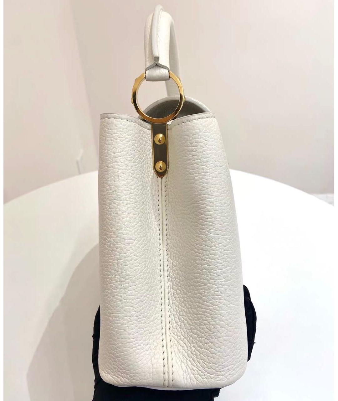 LOUIS VUITTON Белая кожаная сумка через плечо, фото 4