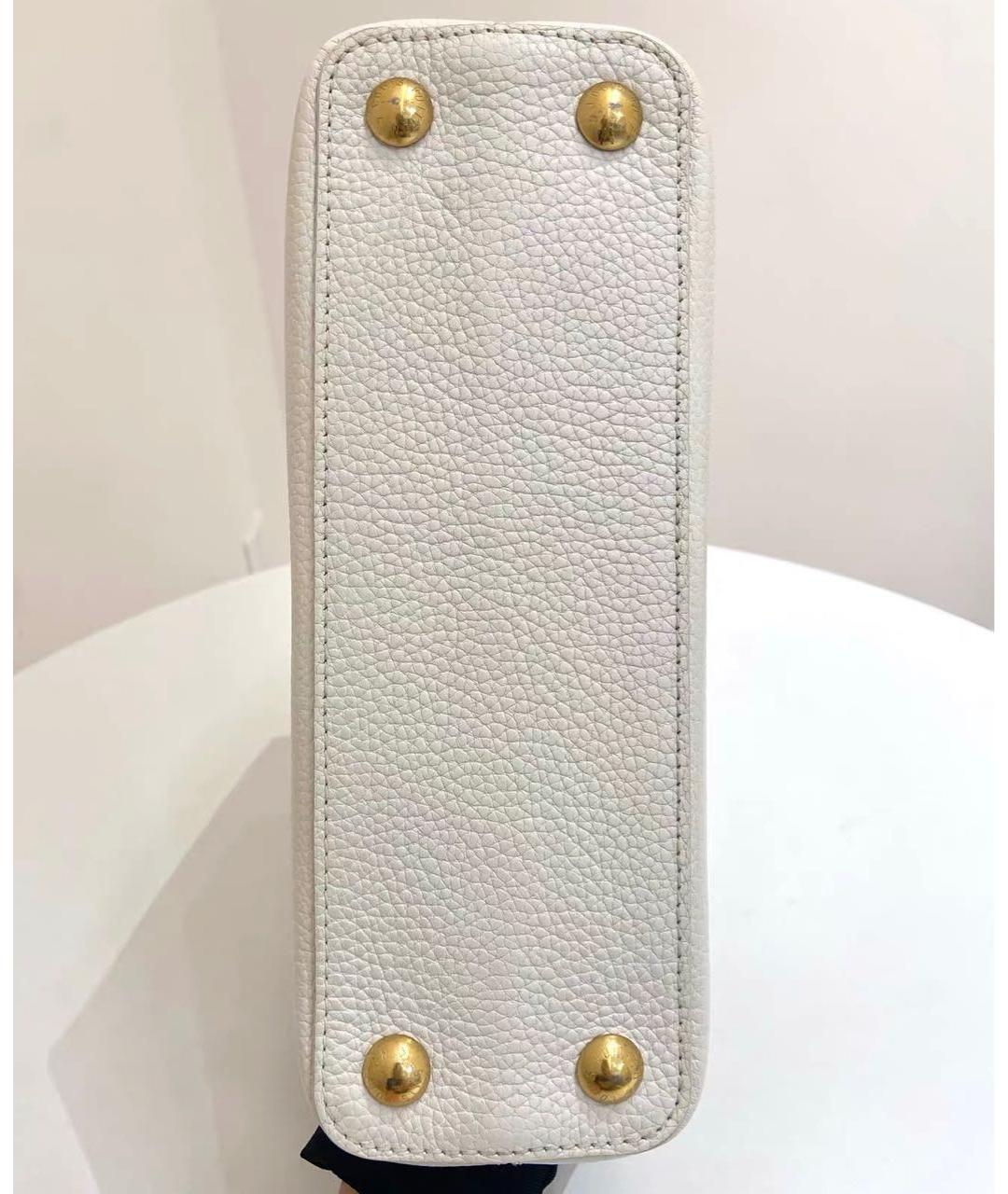 LOUIS VUITTON Белая кожаная сумка через плечо, фото 5