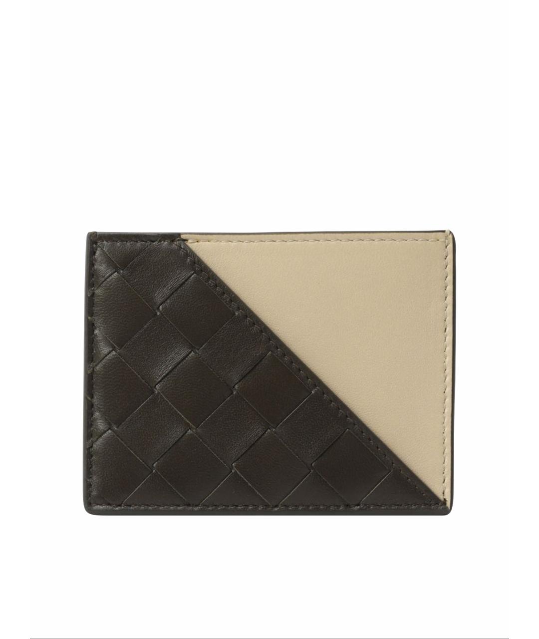 BOTTEGA VENETA Хаки кожаный кардхолдер, фото 1