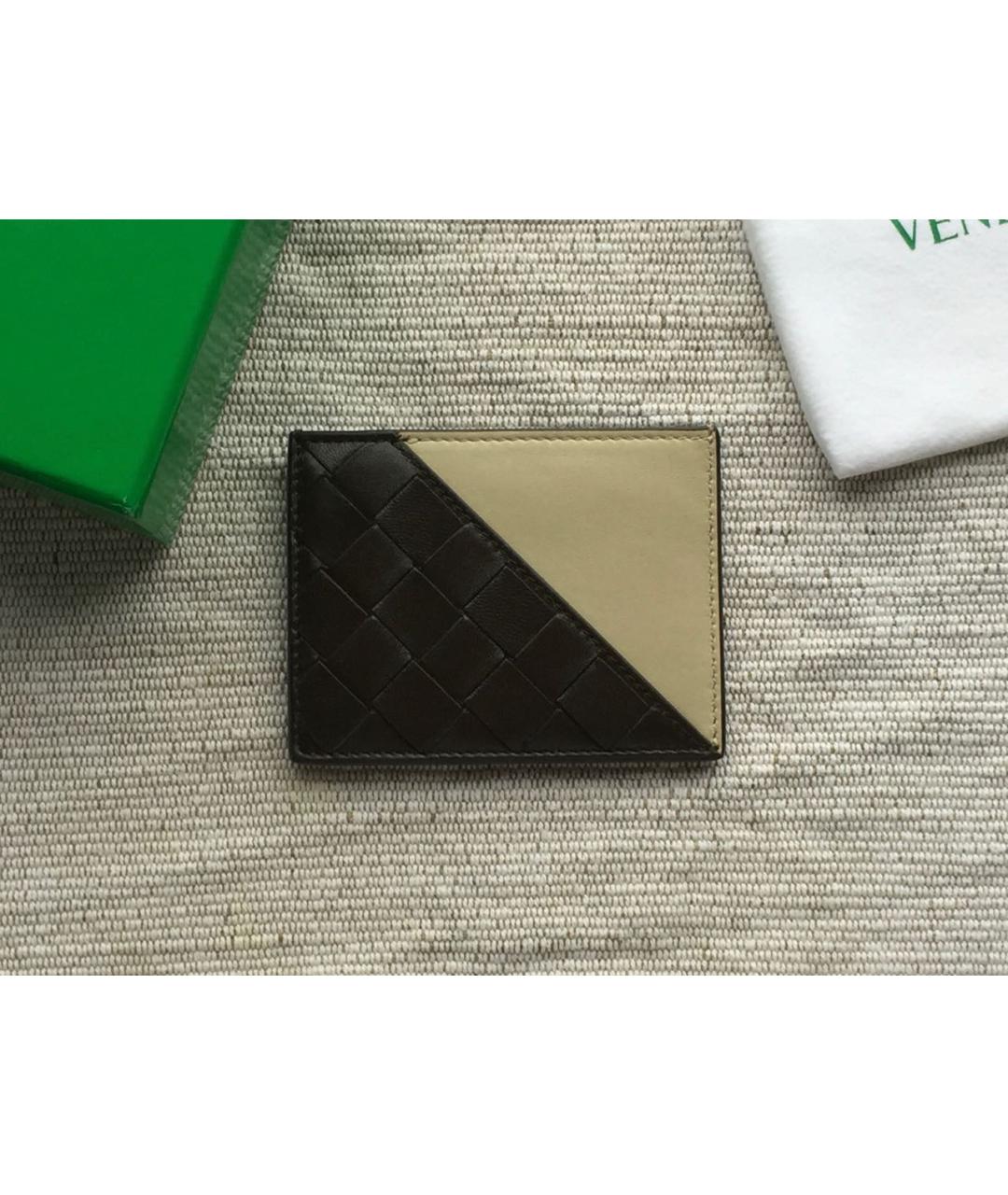 BOTTEGA VENETA Хаки кожаный кардхолдер, фото 2