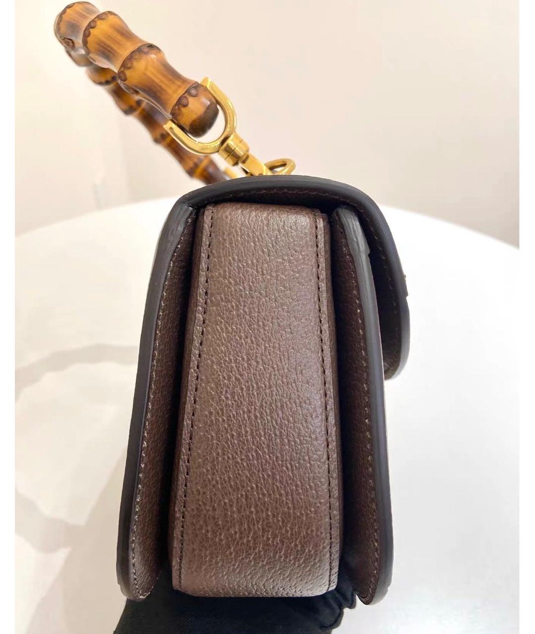GUCCI Коричневая кожаная сумка через плечо, фото 3