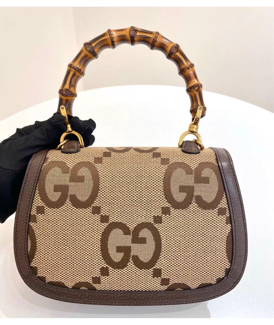 GUCCI Коричневая кожаная сумка через плечо, фото 2