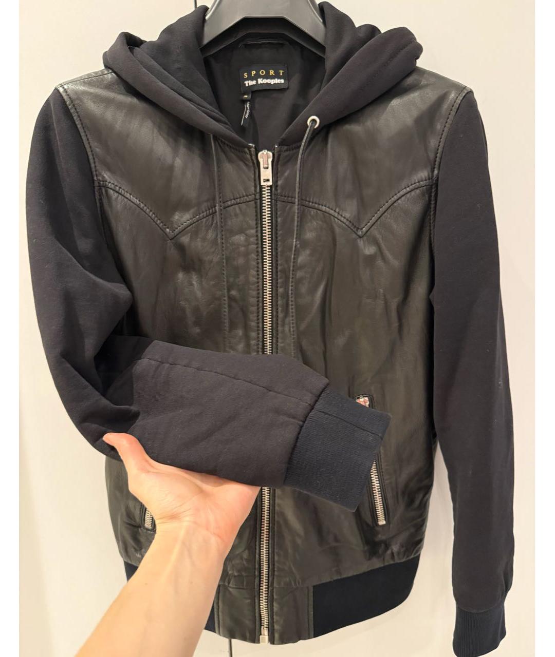THE KOOPLES Черная куртка из кожи аллигатора, фото 5