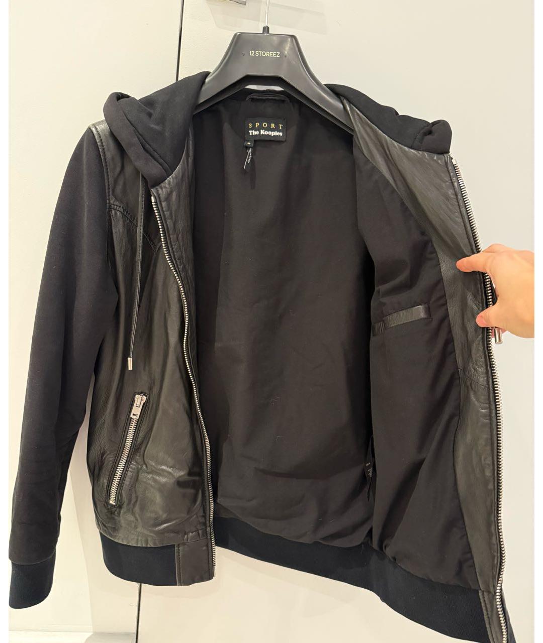 THE KOOPLES Черная куртка из кожи аллигатора, фото 4
