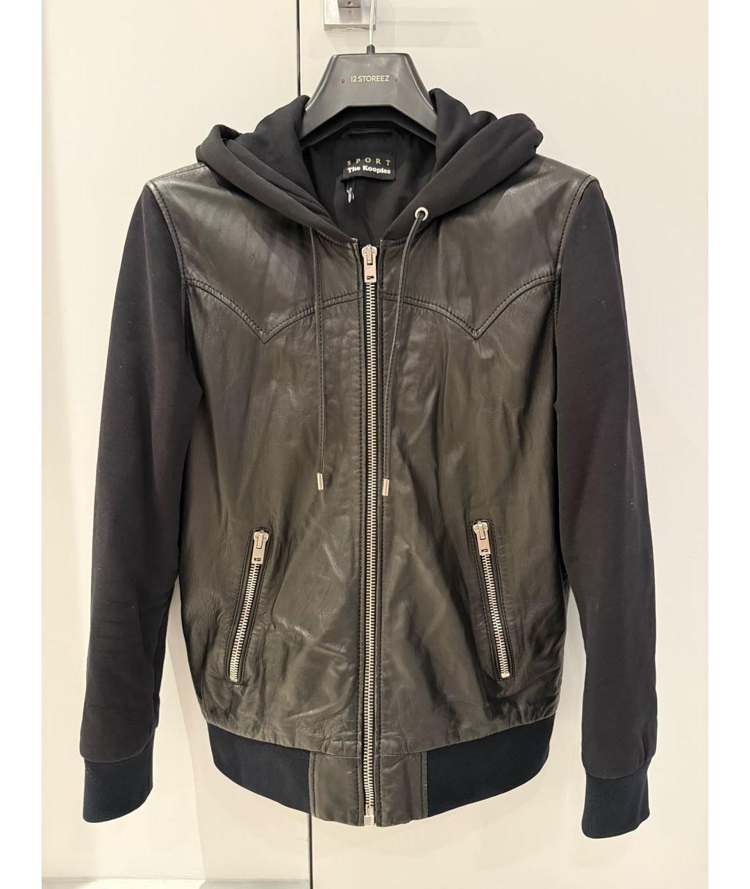 THE KOOPLES Черная куртка из кожи аллигатора, фото 7