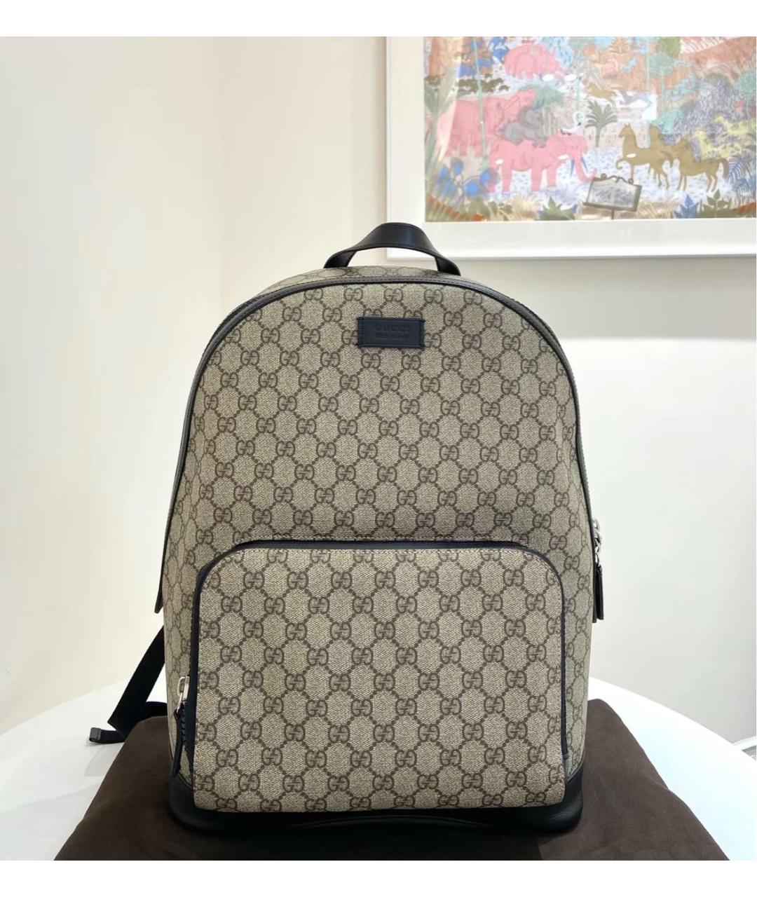 GUCCI Черный кожаный рюкзак, фото 9