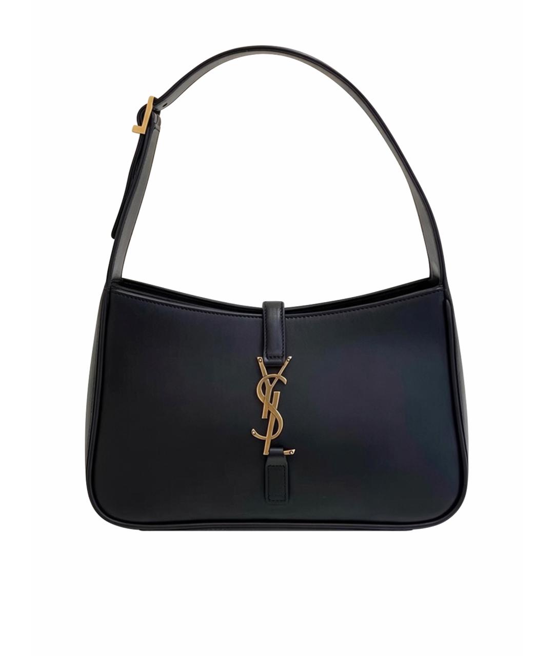 SAINT LAURENT Черная кожаная сумка с короткими ручками, фото 1