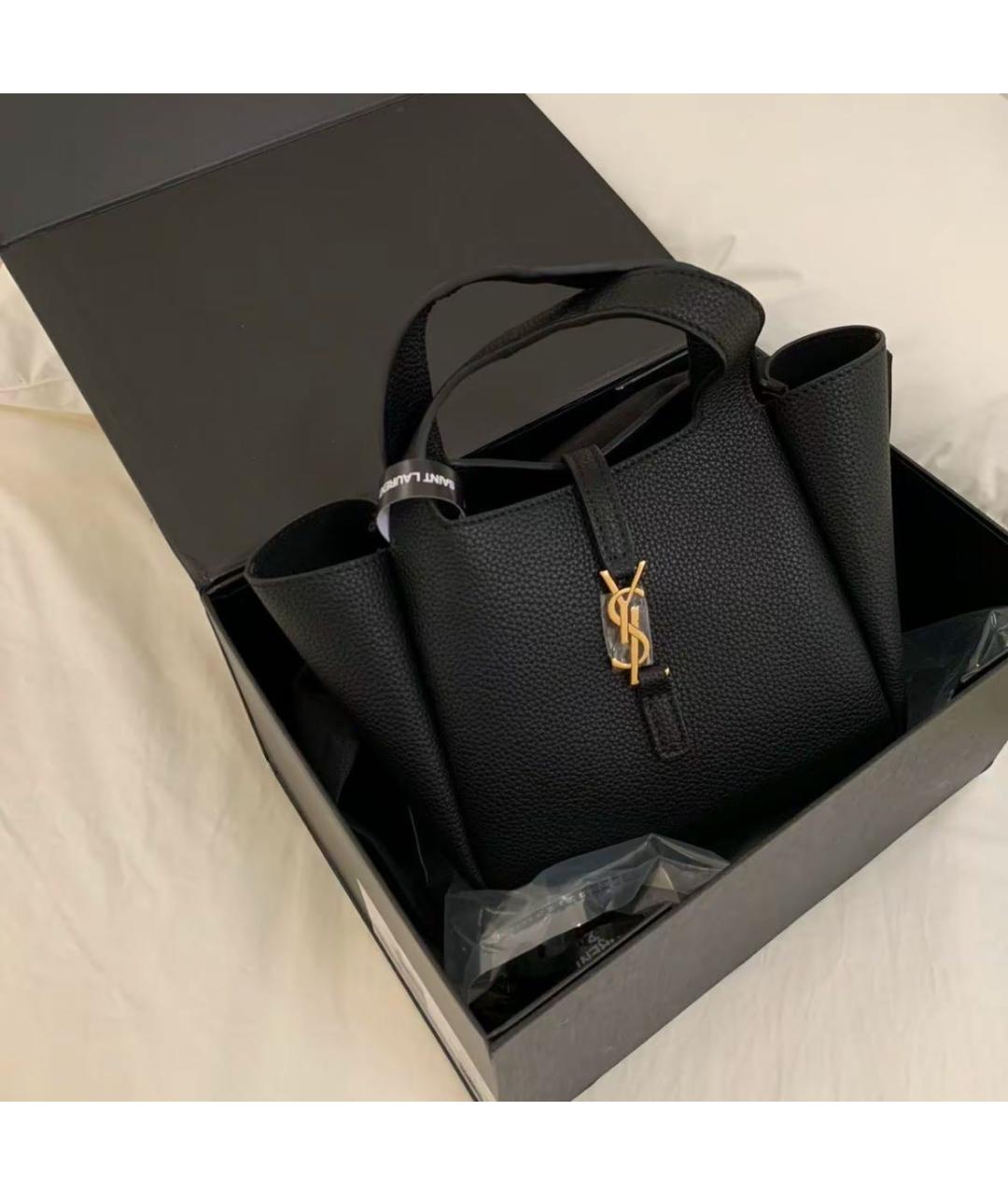 SAINT LAURENT Черная кожаная сумка через плечо, фото 4