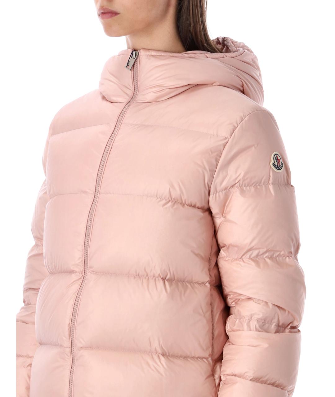 MONCLER Розовый полиамидовый пуховик, фото 4