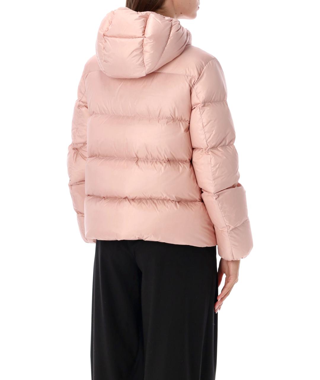 MONCLER Розовый полиамидовый пуховик, фото 3