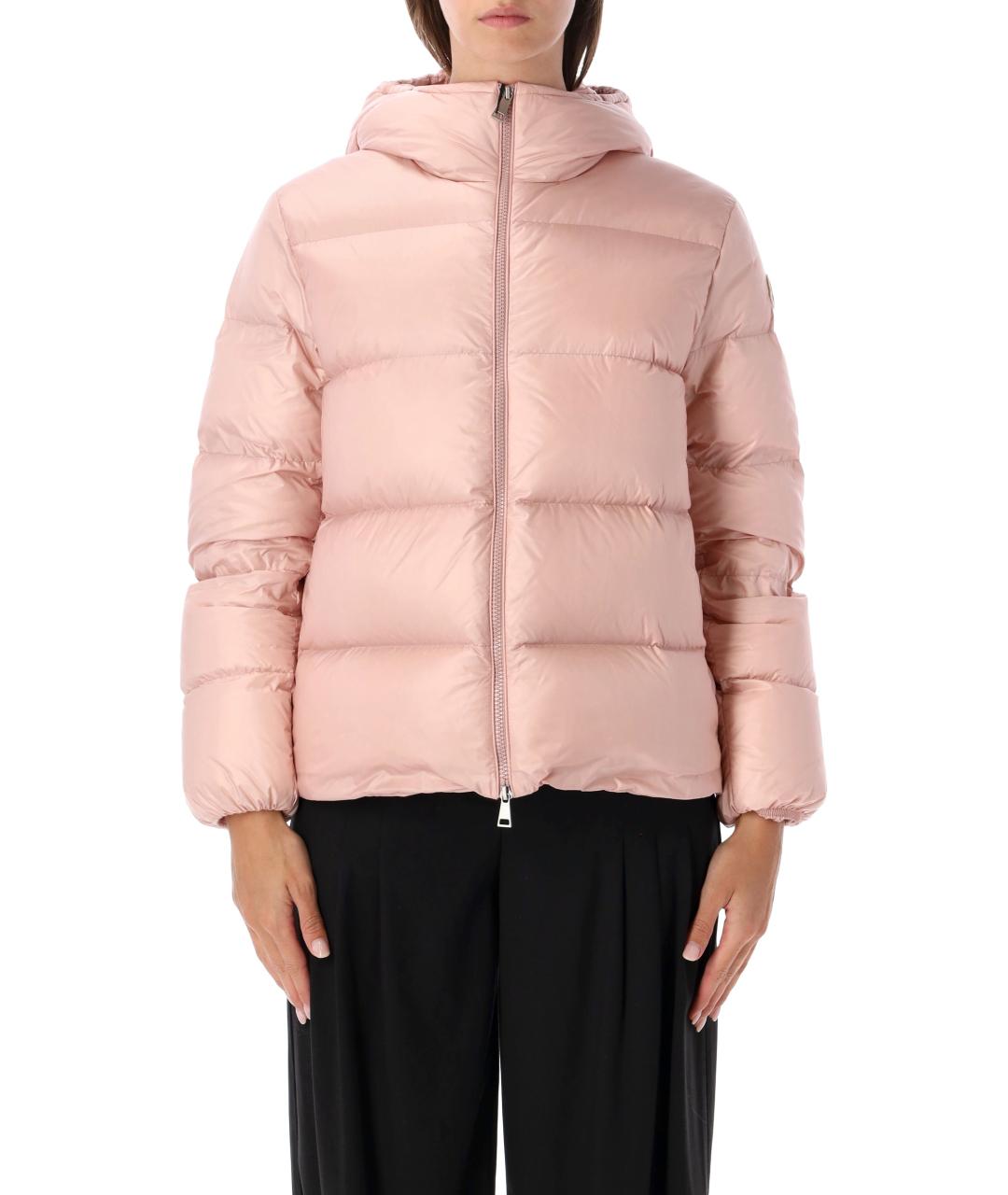 MONCLER Розовый полиамидовый пуховик, фото 2
