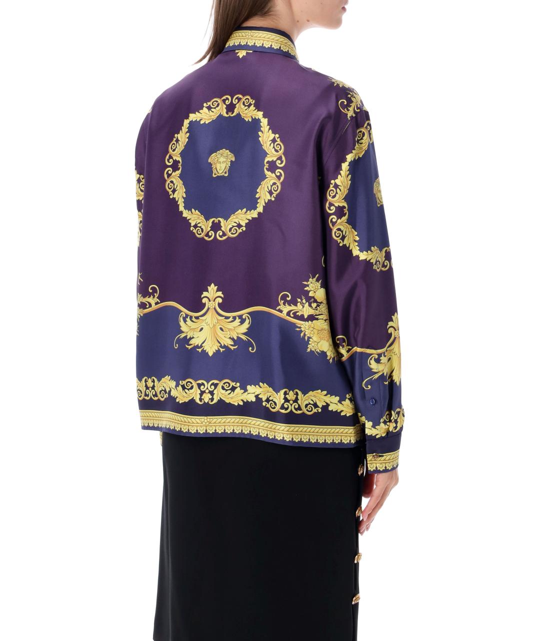 VERSACE Синяя шелковая рубашка, фото 2