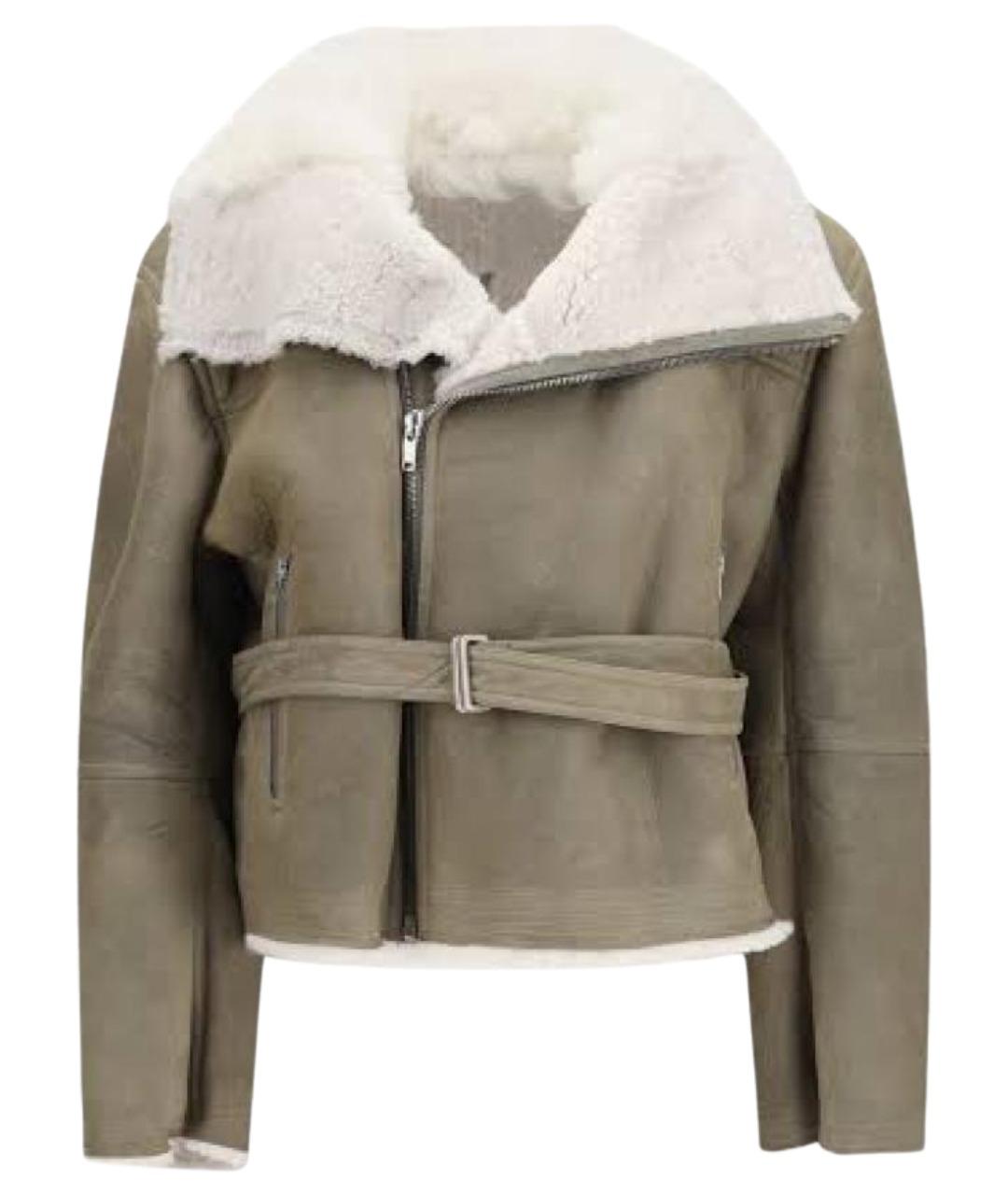 RICK OWENS Серая меховая дубленка, фото 1