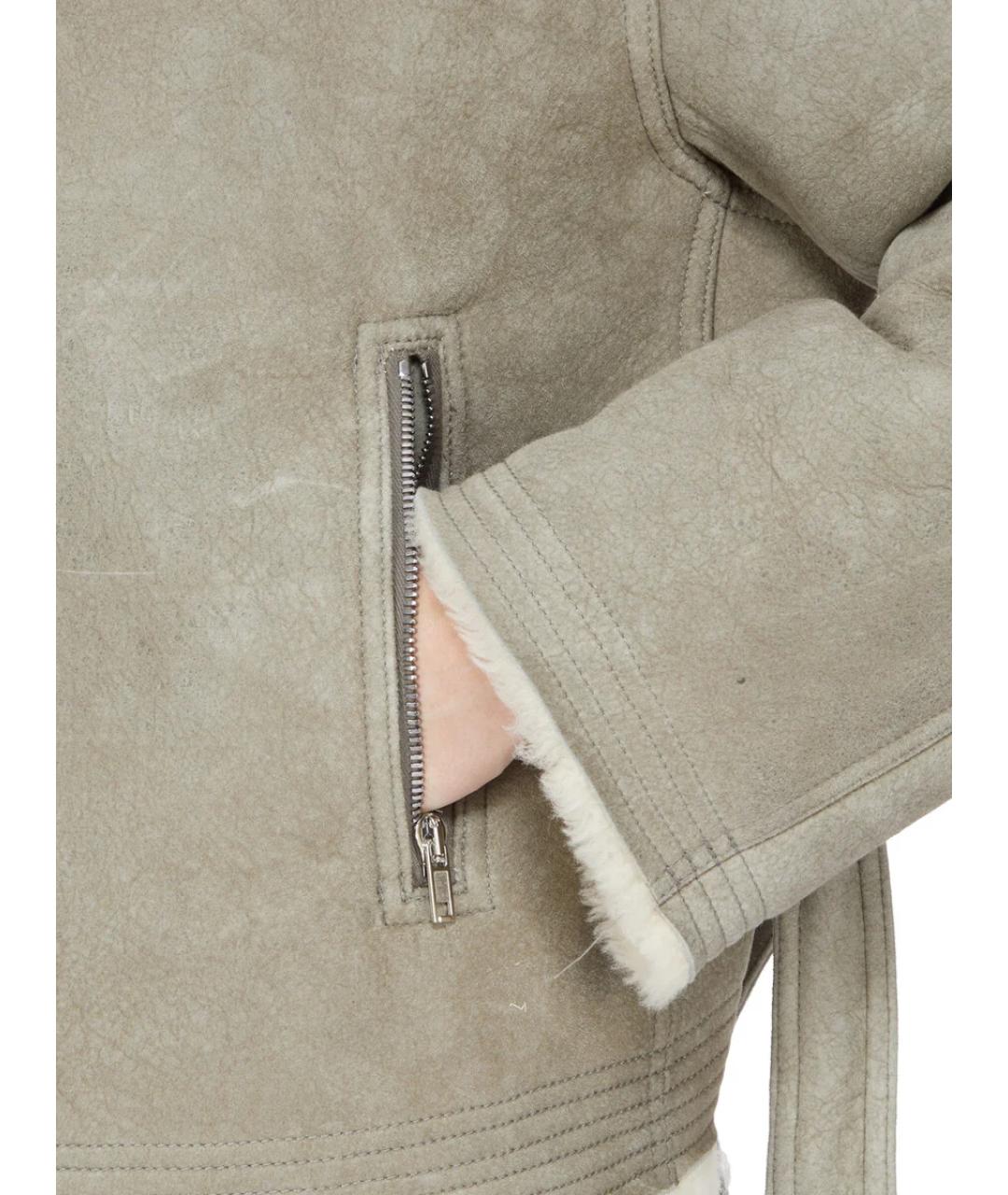 RICK OWENS Серая меховая дубленка, фото 5