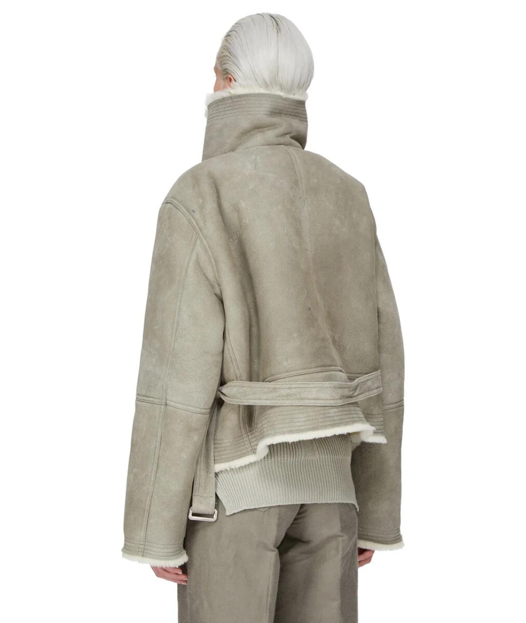 RICK OWENS Серая меховая дубленка, фото 3