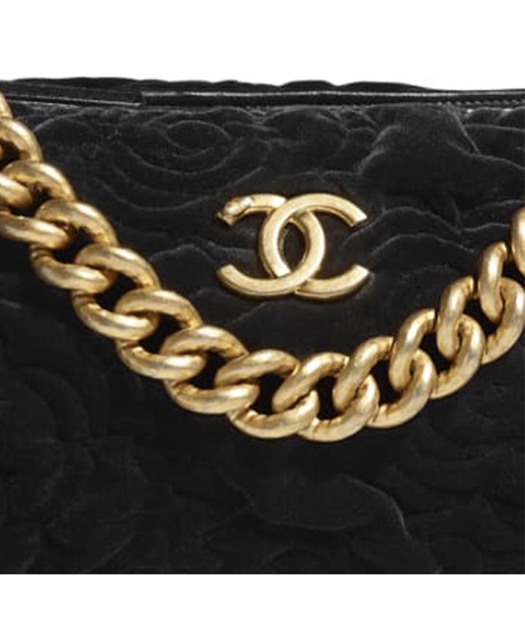 CHANEL Черная бархатная сумка через плечо, фото 4