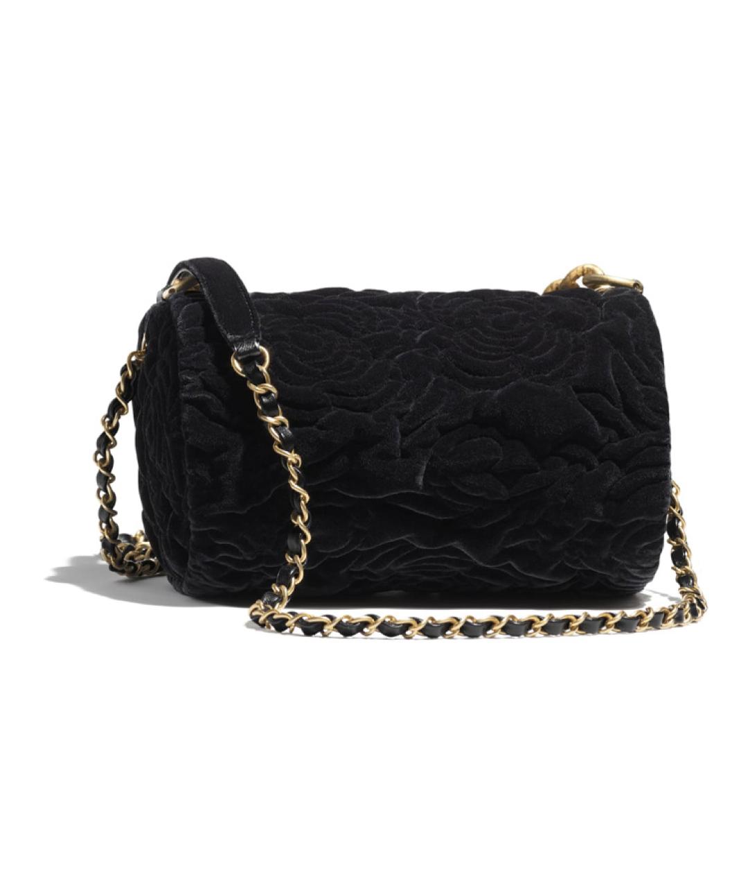 CHANEL Черная бархатная сумка через плечо, фото 2