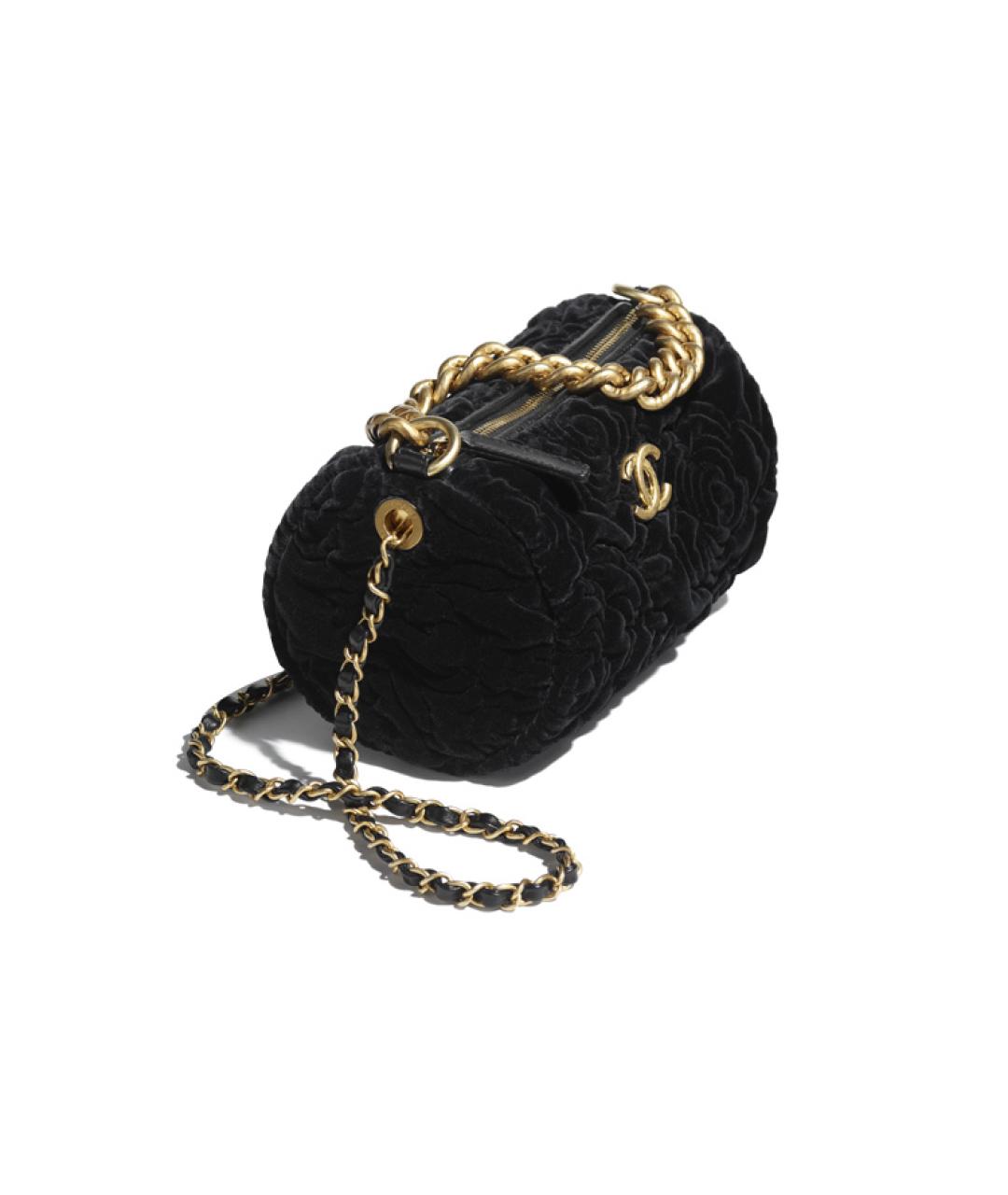 CHANEL Черная бархатная сумка через плечо, фото 3