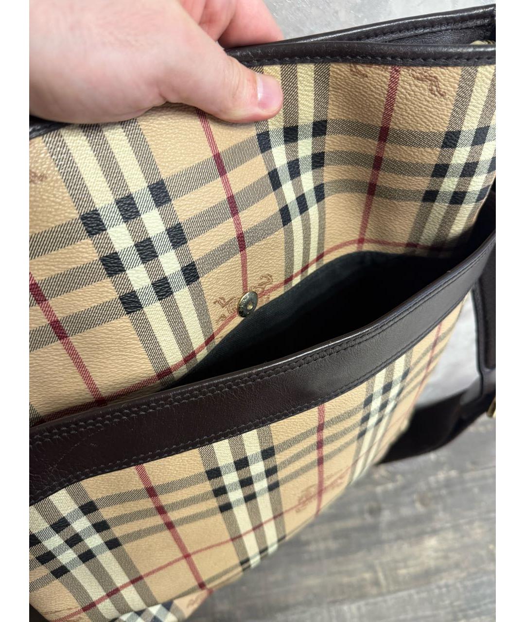 BURBERRY Кожаная сумка тоут, фото 4