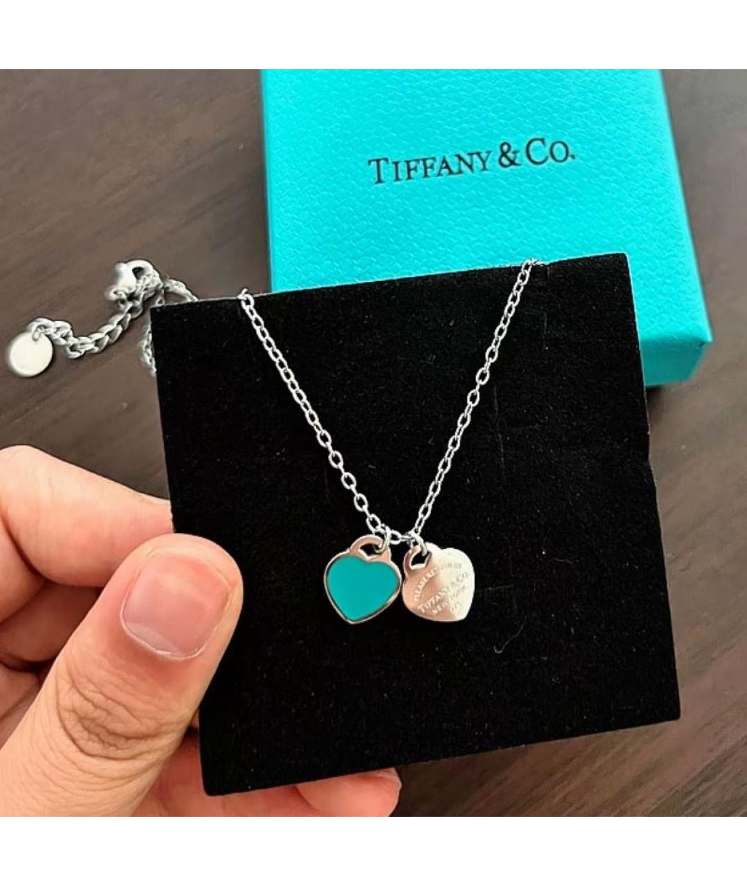 TIFFANY&CO Бирюзовая серебряная подвеска, фото 6