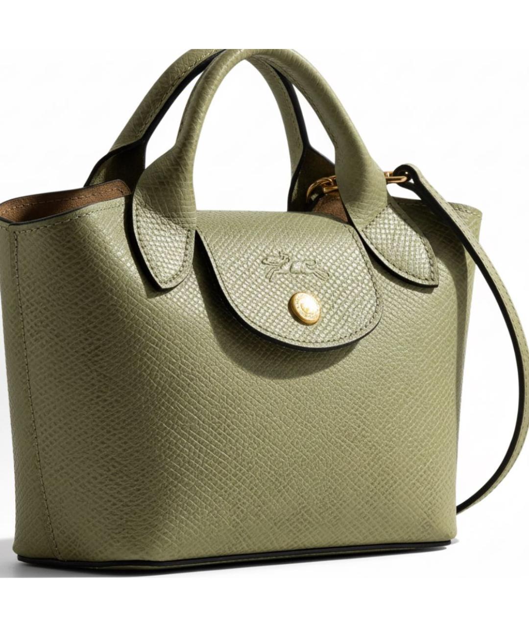 LONGCHAMP Зеленая кожаная сумка через плечо, фото 2