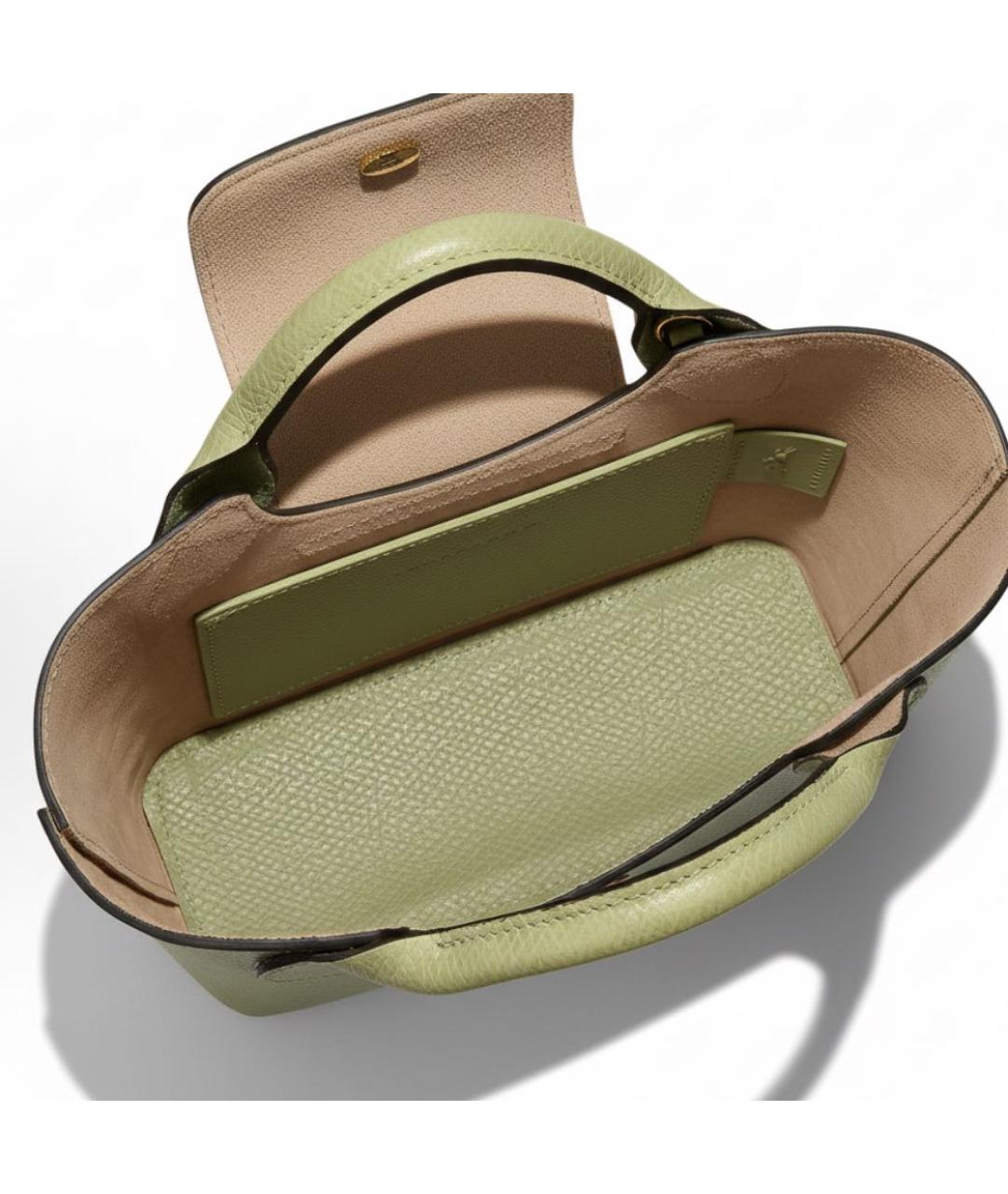 LONGCHAMP Зеленая кожаная сумка через плечо, фото 3