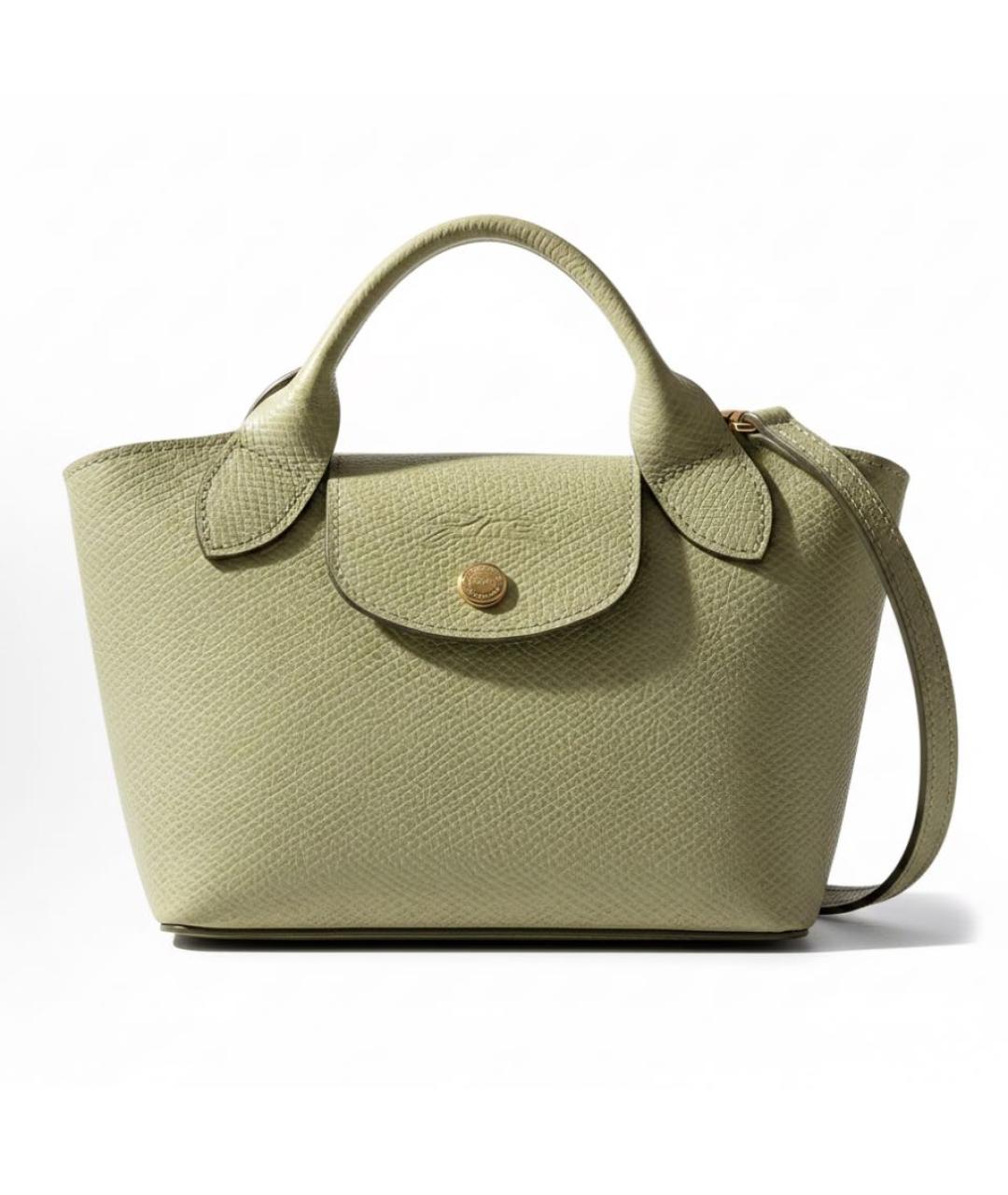 LONGCHAMP Зеленая кожаная сумка через плечо, фото 8