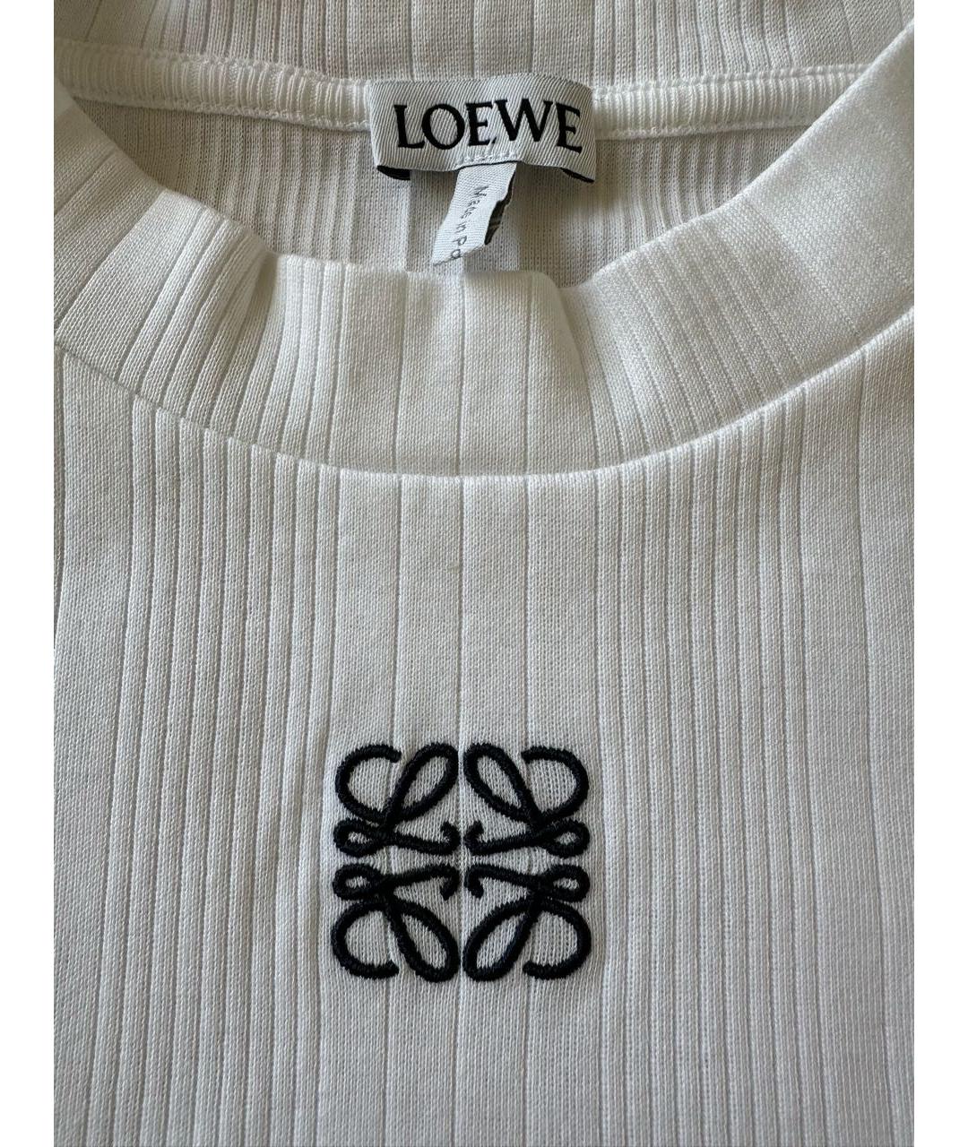 LOEWE Белая хлопковая футболка, фото 4