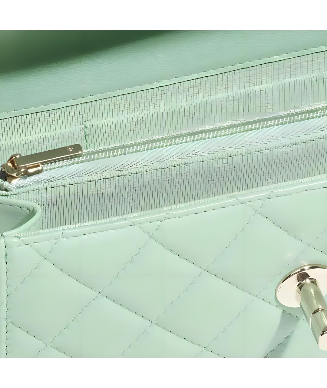 CHANEL Салатовая кожаная сумка через плечо, фото 3