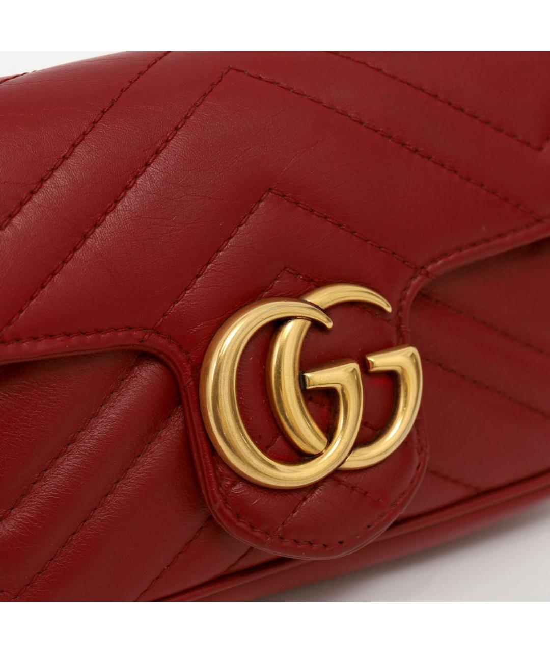 GUCCI Красная кожаная сумка через плечо, фото 6