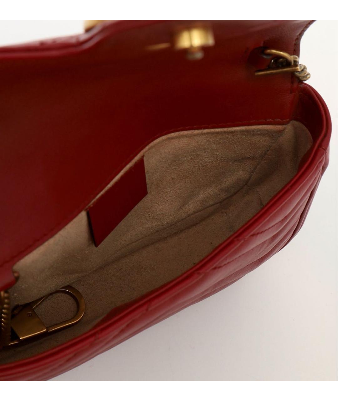 GUCCI Красная кожаная сумка через плечо, фото 4