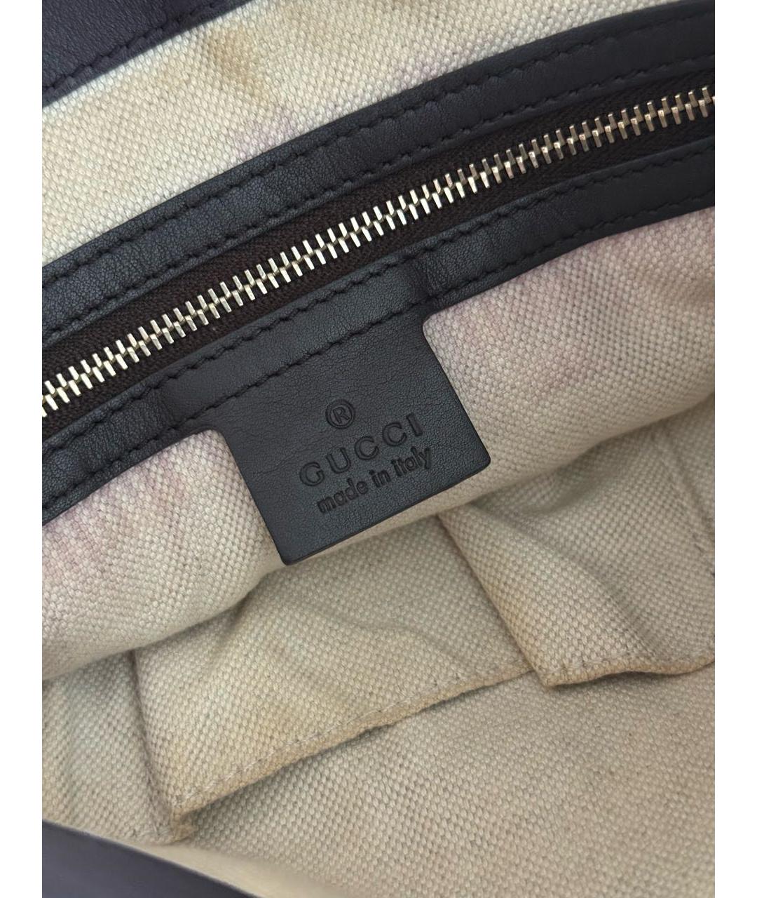 GUCCI Коричневая сумка с короткими ручками из канвы, фото 6