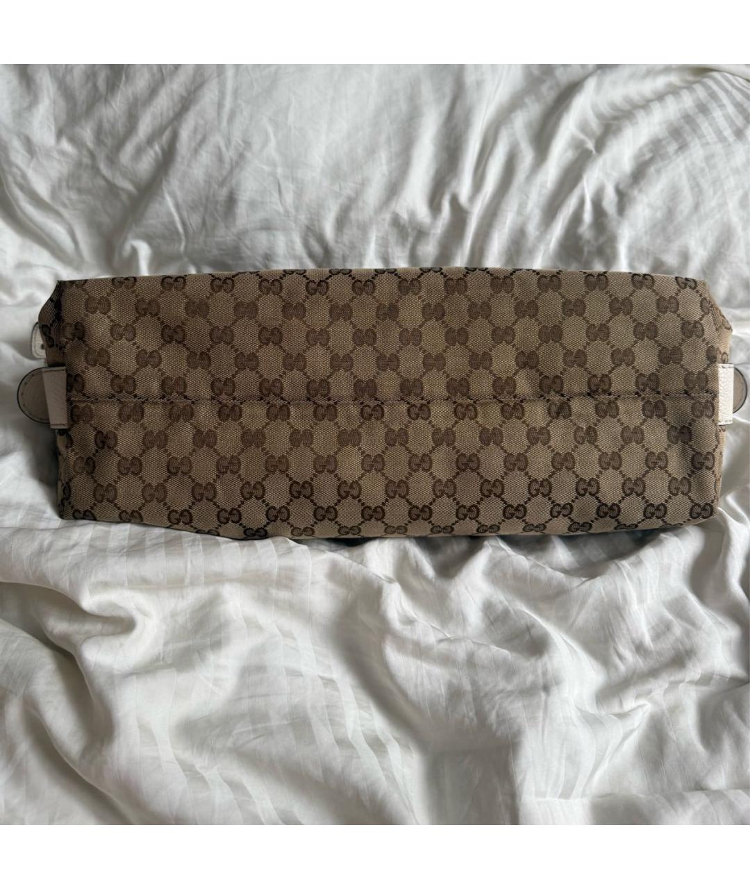 GUCCI Коричневая сумка с короткими ручками из канвы, фото 7