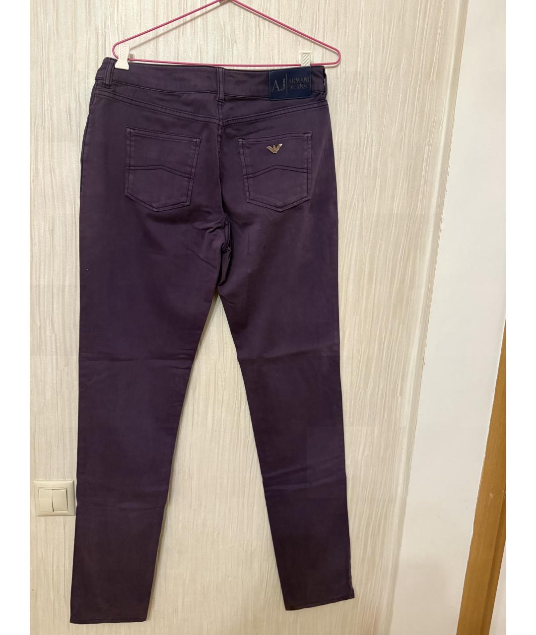 ARMANI JEANS Фиолетовые хлопко-эластановые прямые джинсы, фото 3