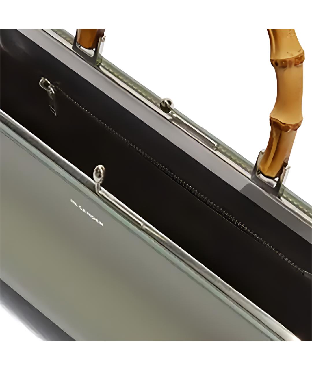 JIL SANDER Серая кожаная сумка через плечо, фото 4