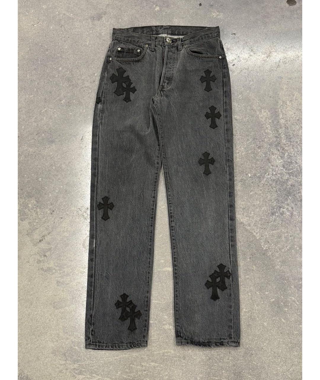 CHROME HEARTS Серые прямые джинсы, фото 7