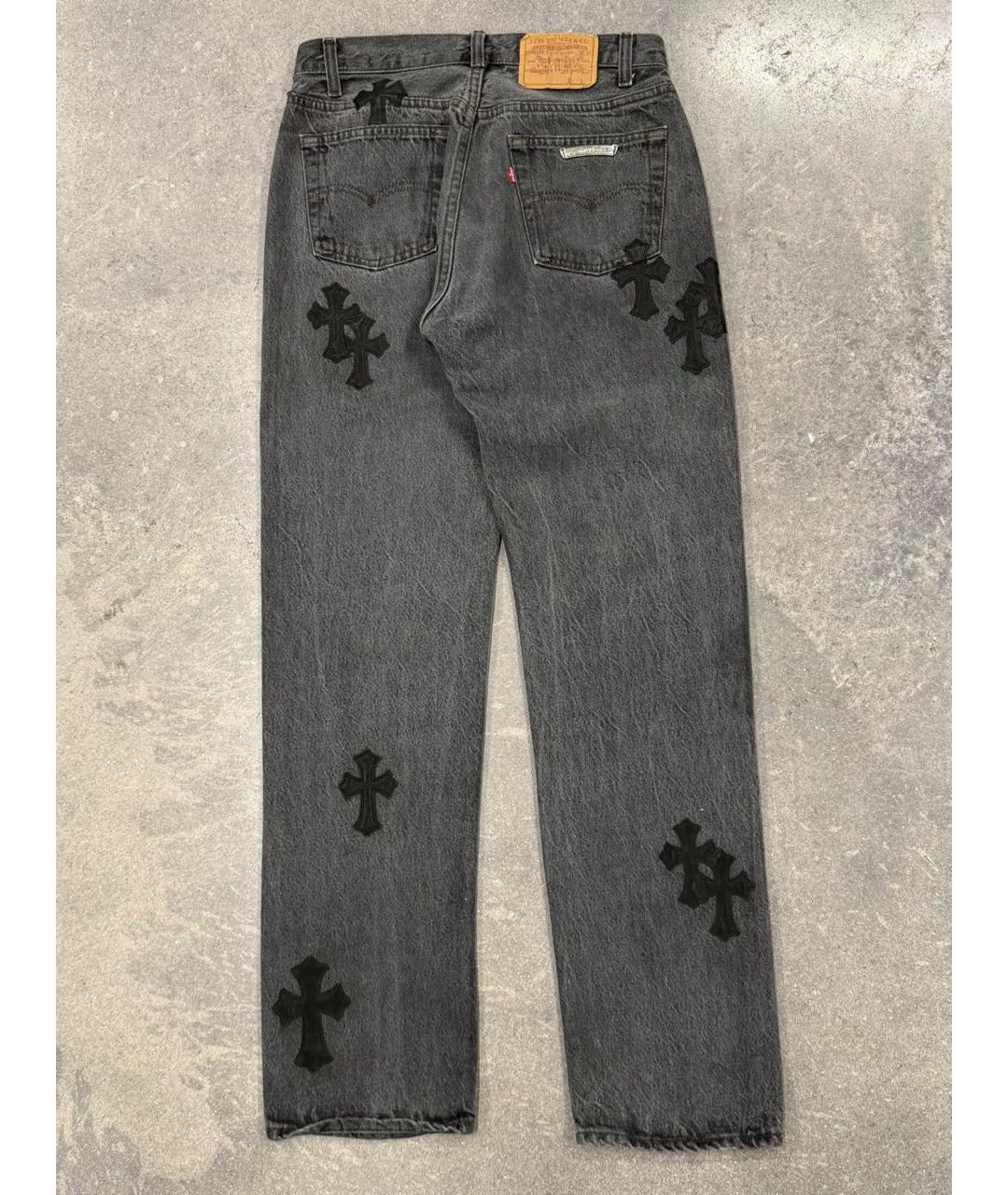 CHROME HEARTS Серые прямые джинсы, фото 2