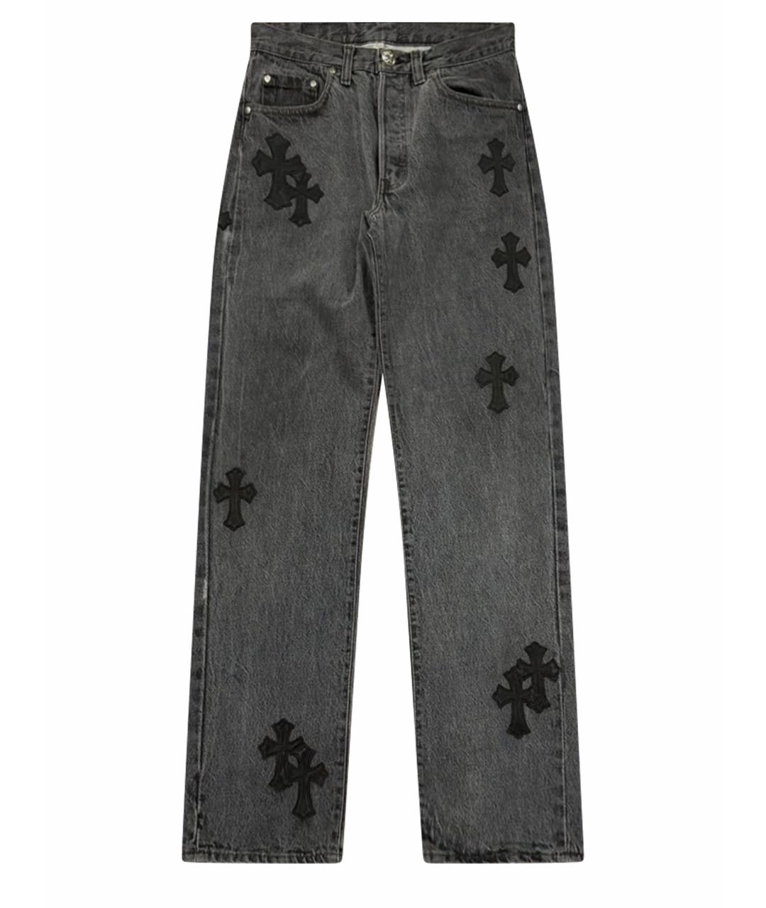 CHROME HEARTS Серые прямые джинсы, фото 1